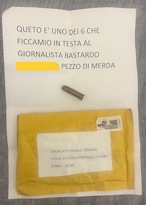 Un proiettile in busta chiusa a un cronista di giudiziaria