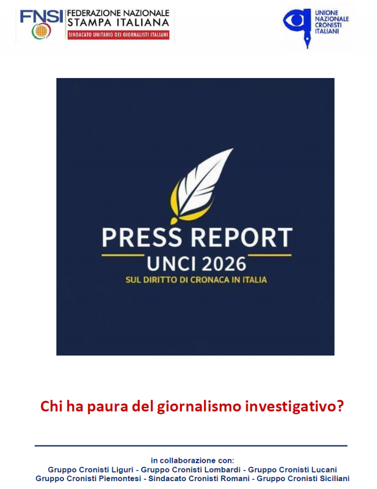 Press Report Unci 2026 / Il diritto di cronaca in Italia